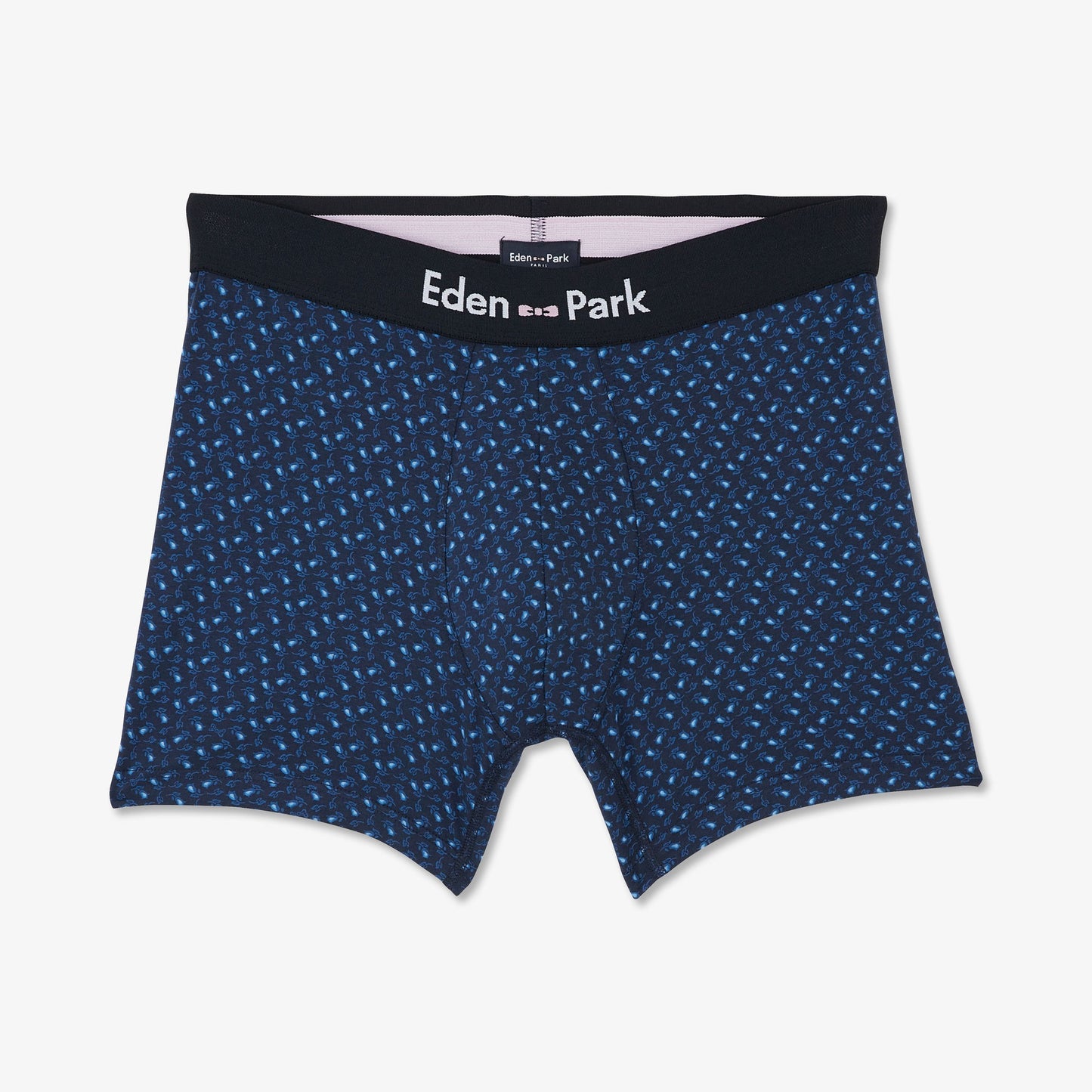 Boxer bleu imprimé exclusif fleuri