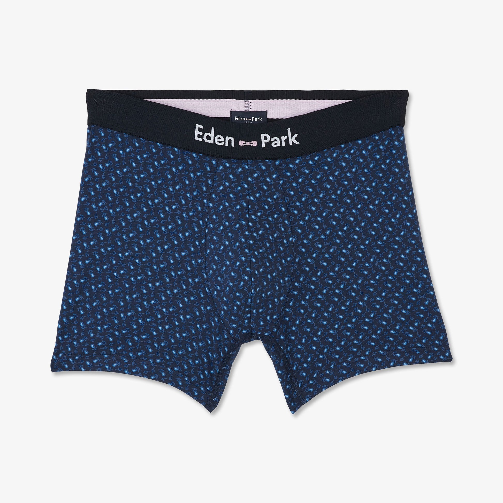 Boxer bleu imprimé exclusif fleuri