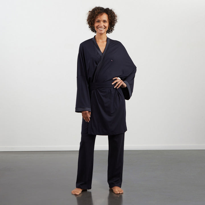 Kimono uni bleu foncé