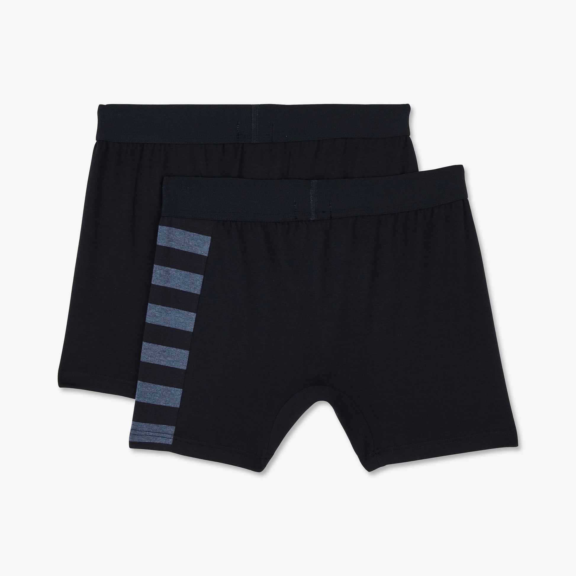 Pack de 2 boxers bleu marine détails rayures et uni