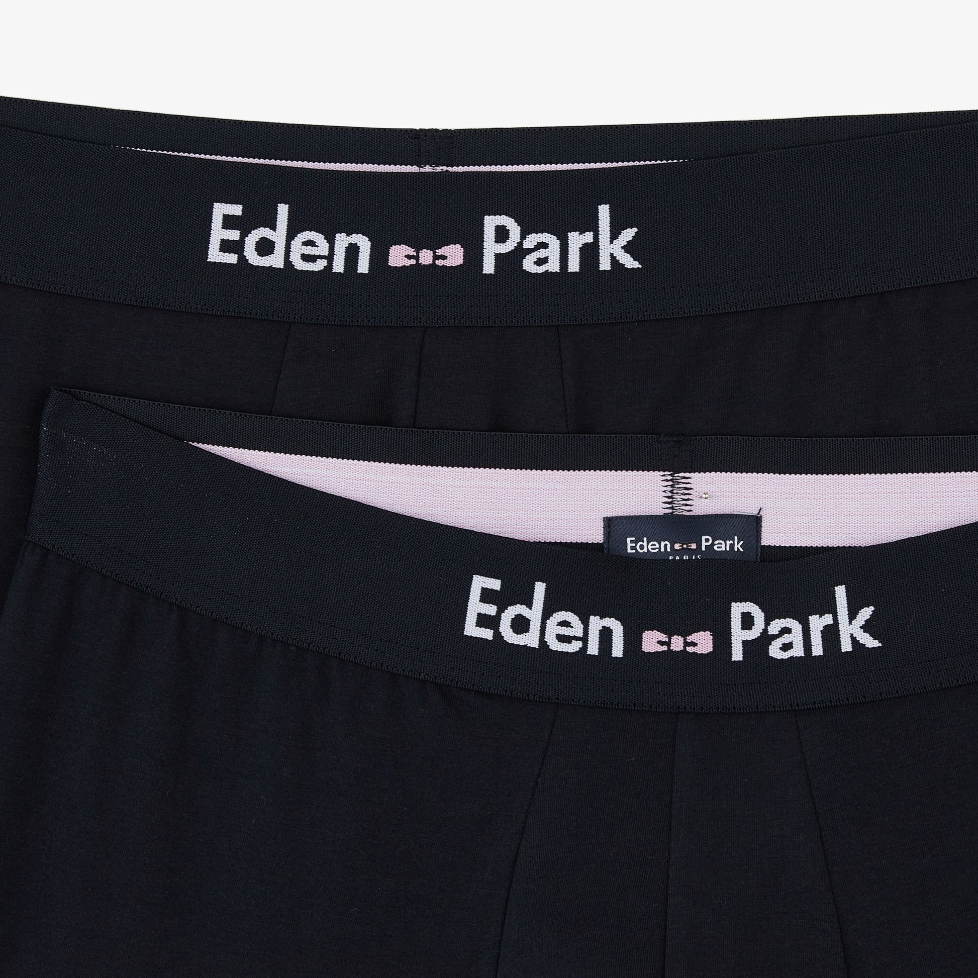 Pack de 2 boxers bleu marine détails rayures et uni