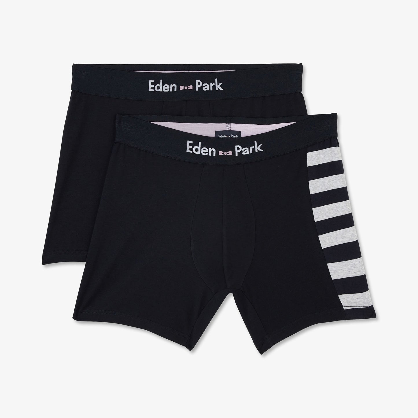 Pack de 2 boxers bleu marine détails rayures et uni