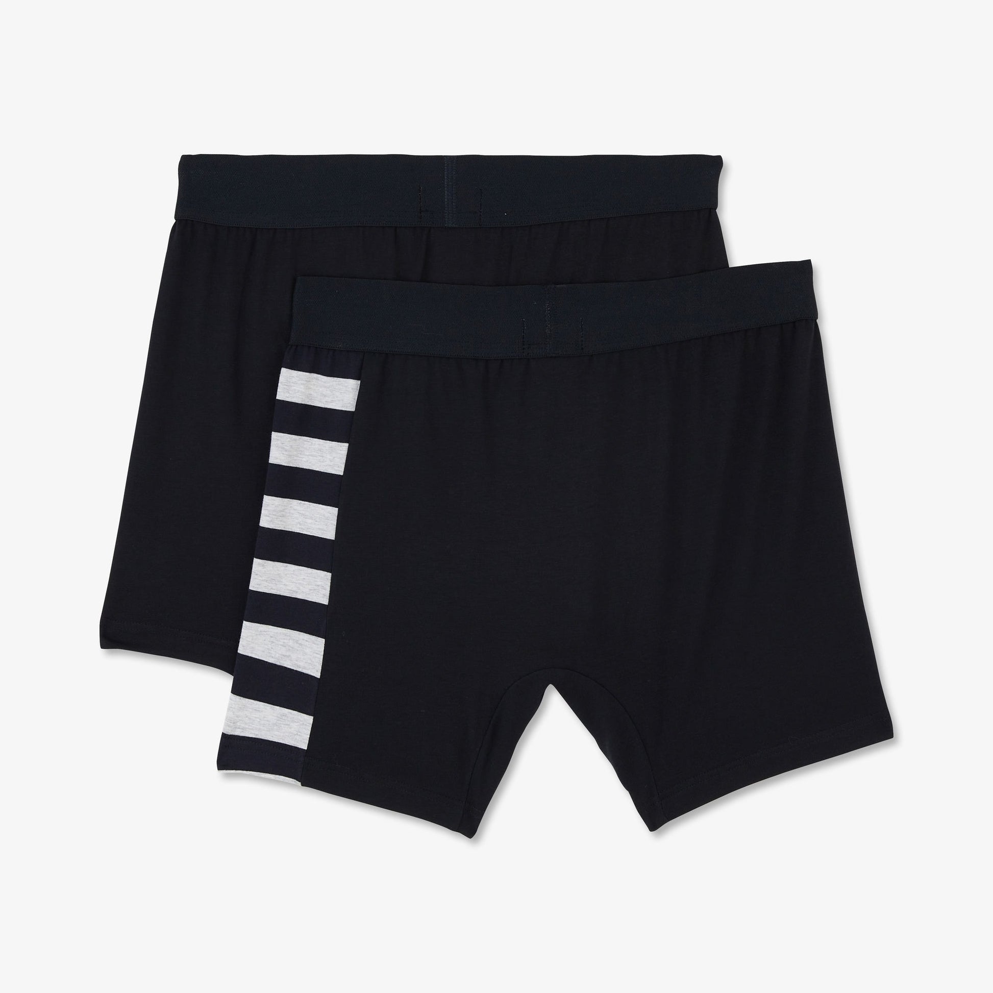 Pack de 2 boxers bleu marine détails rayures et uni