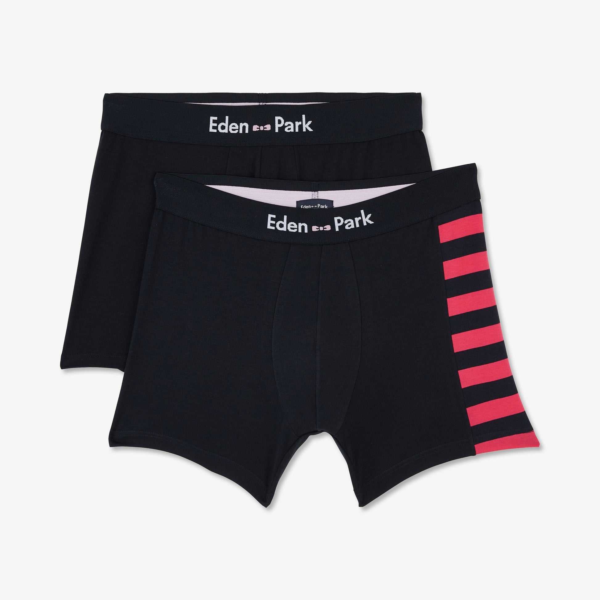 Pack de 2 boxers bleu marine détails rayures et uni