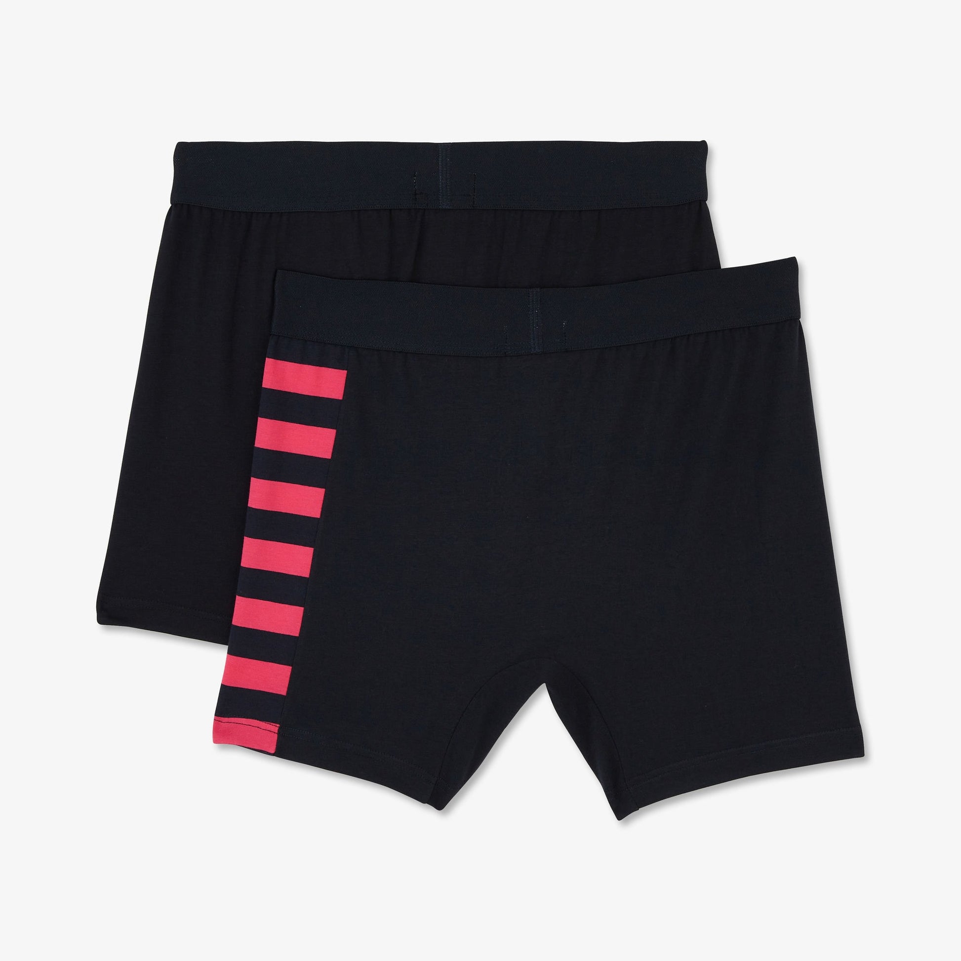 Pack de 2 boxers bleu marine détails rayures et uni