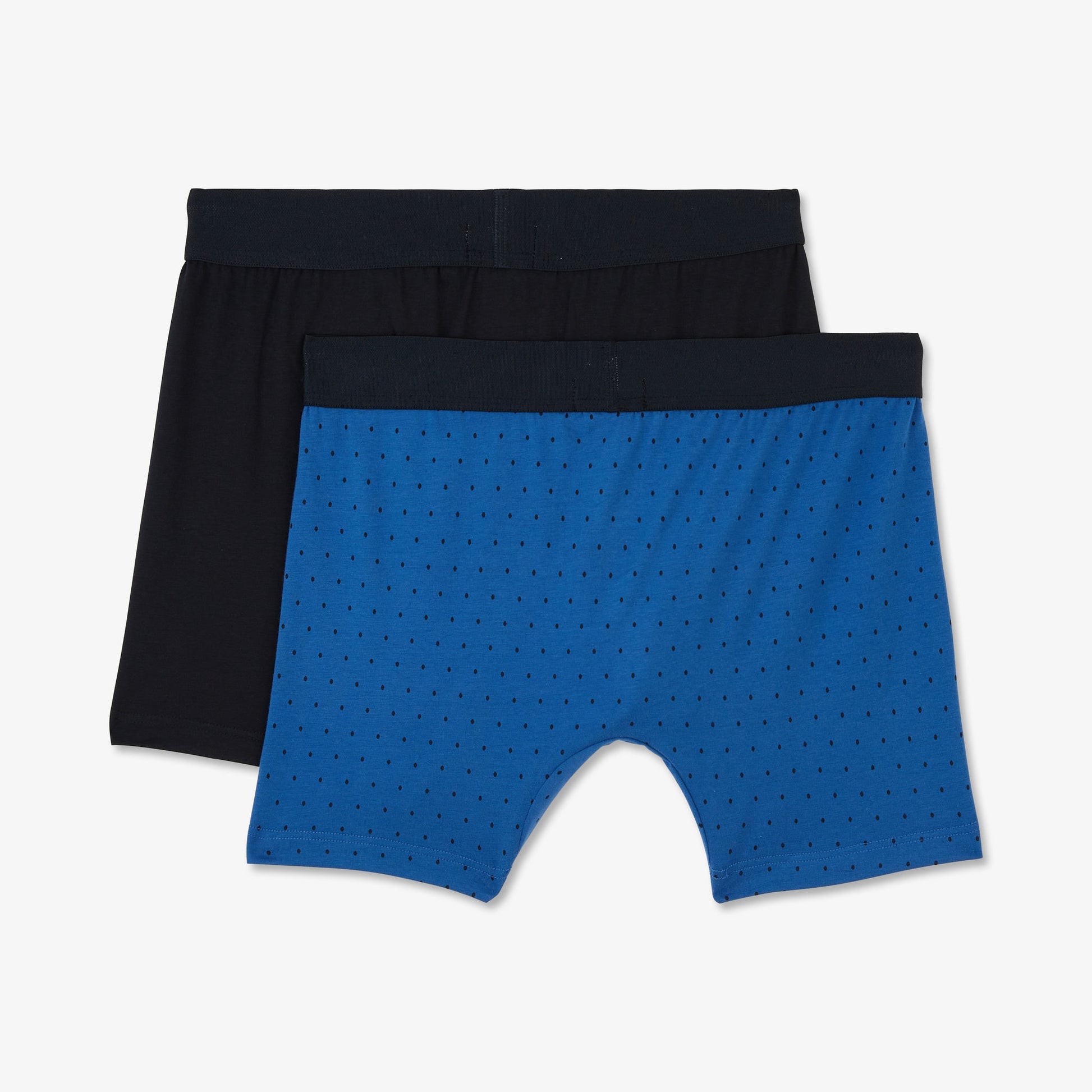 Pack de 2 boxers bleu à pois et bleu marine uni