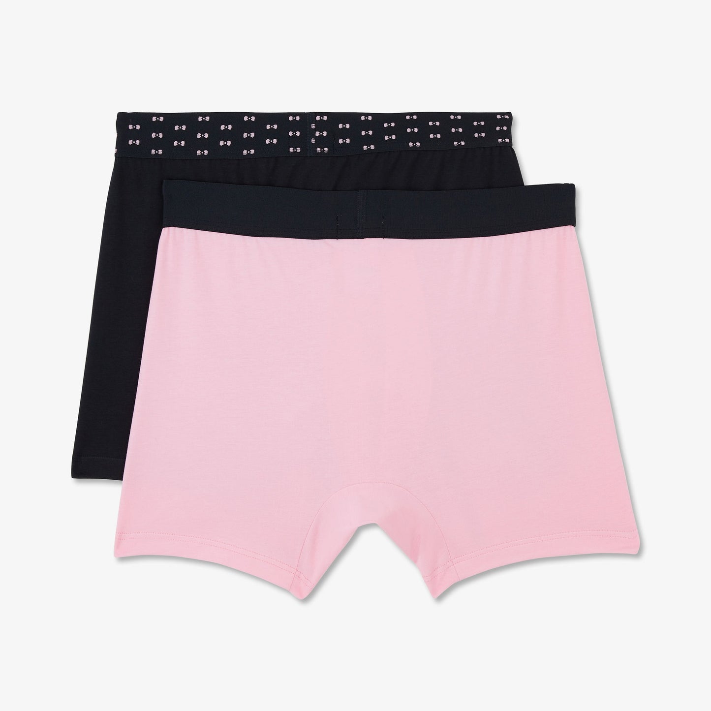 Pack de 2 boxers rose uni et détails noeuds papillon