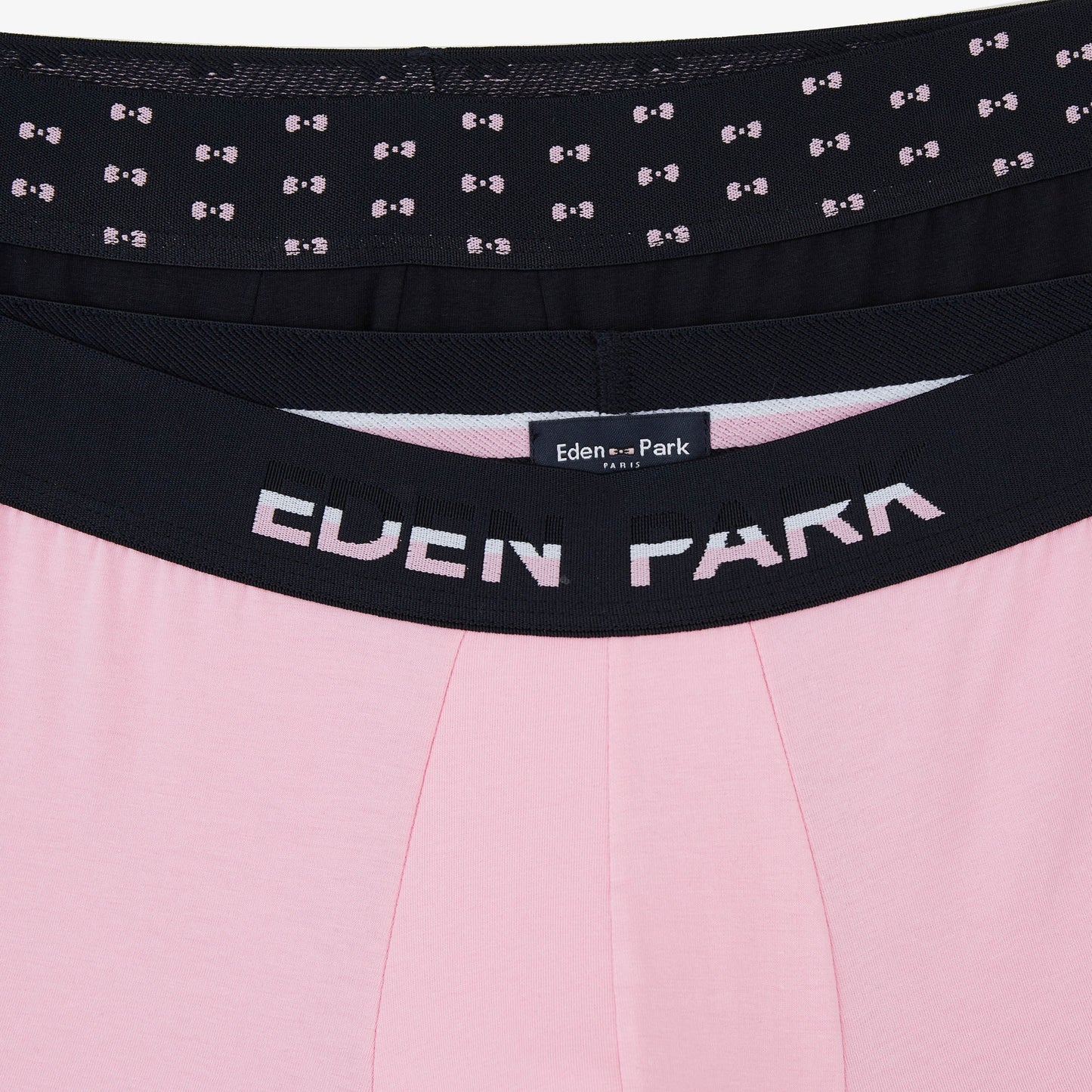 Pack de 2 boxers rose uni et détails noeuds papillon