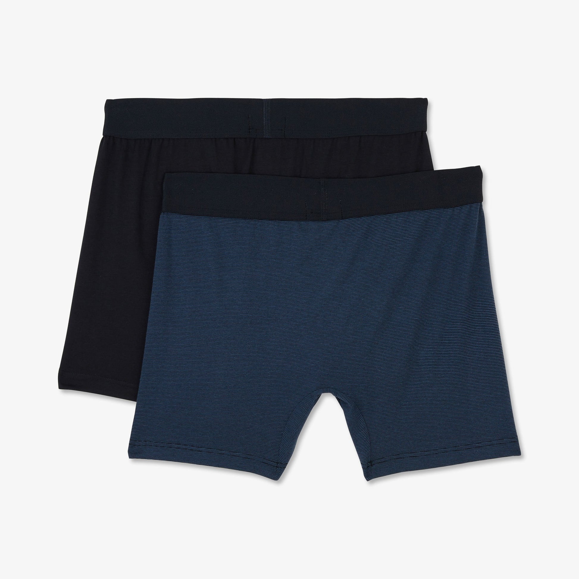 Pack de 2 boxers bleu rayé et bleu marine uni