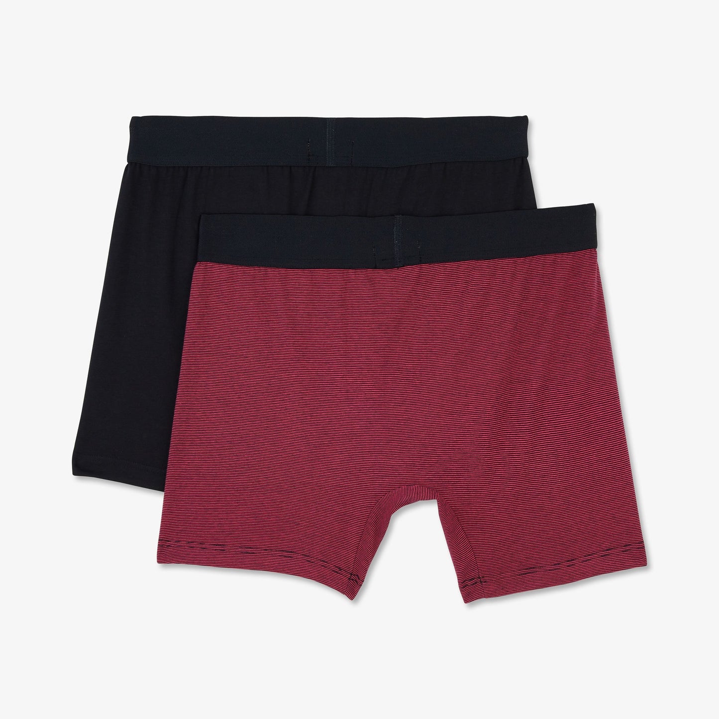 Pack de 2 boxers rouge rayé et bleu marine uni