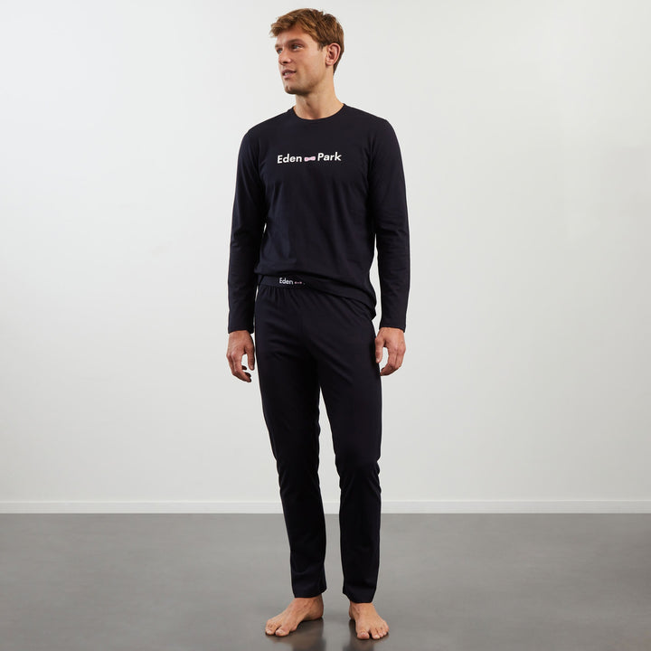 Pyjama long bleu marine imprimé Eden Park