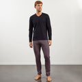 Pyjama long bleu marine imprimé exclusif noeuds papillon