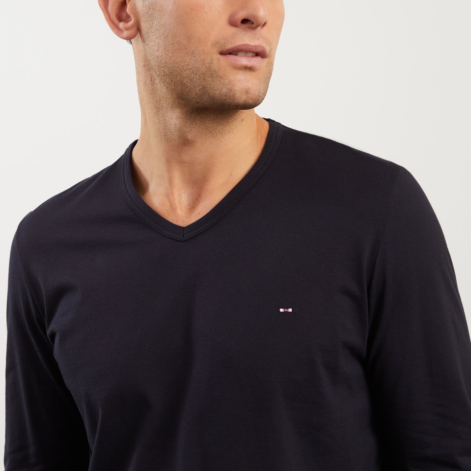Pyjama long bleu marine imprimé exclusif noeuds papillon