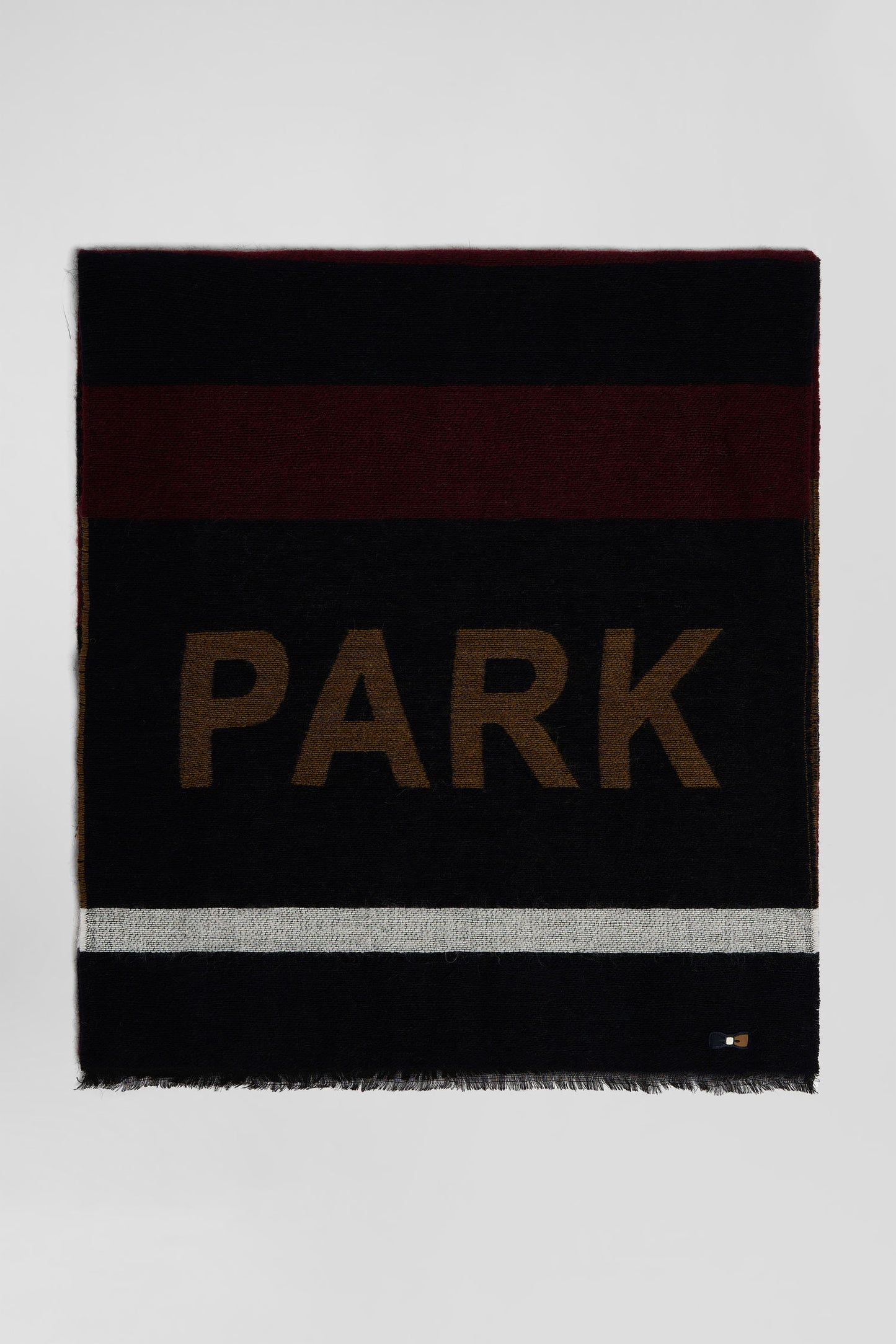 Burgundy striped scarf