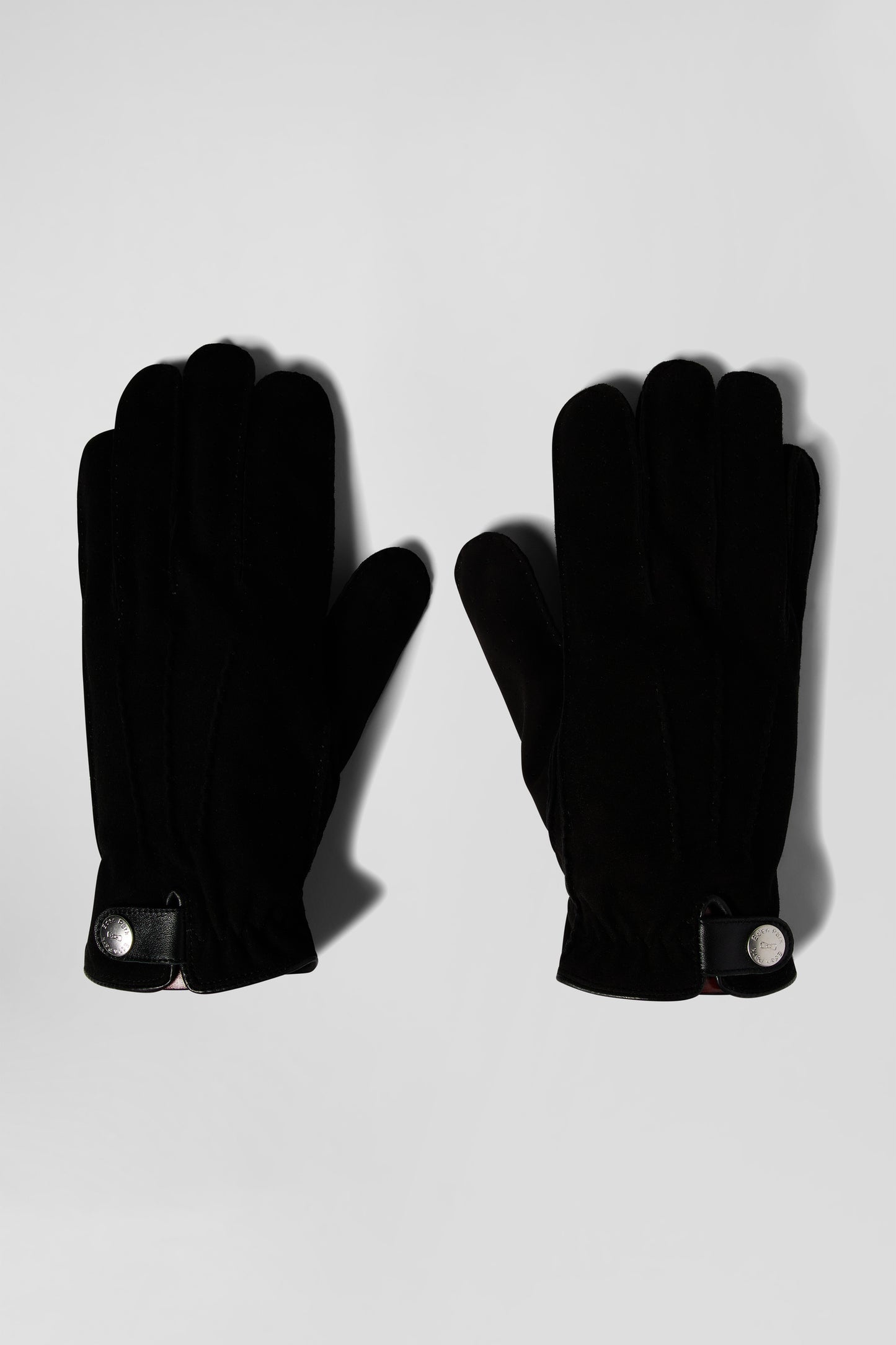 Black leather gloves