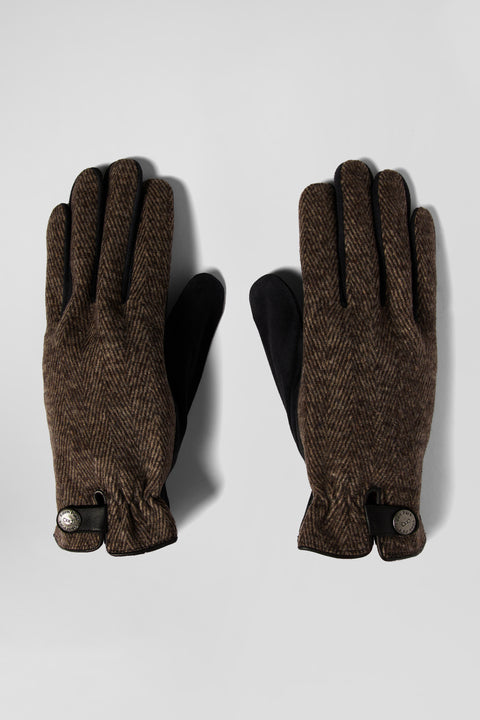 Men's brown leather gloves - Image 1