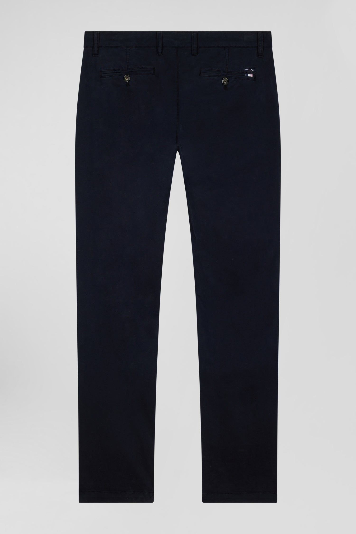 Pantalon chino uni en coton stretch bleu marine coupe Slim Eden Park