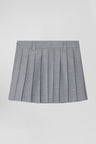 Jupe plissée en laine mélangée grise