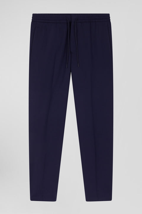 Pantalon en laine mélangée taille élastique marine coupe Modern - Image 2