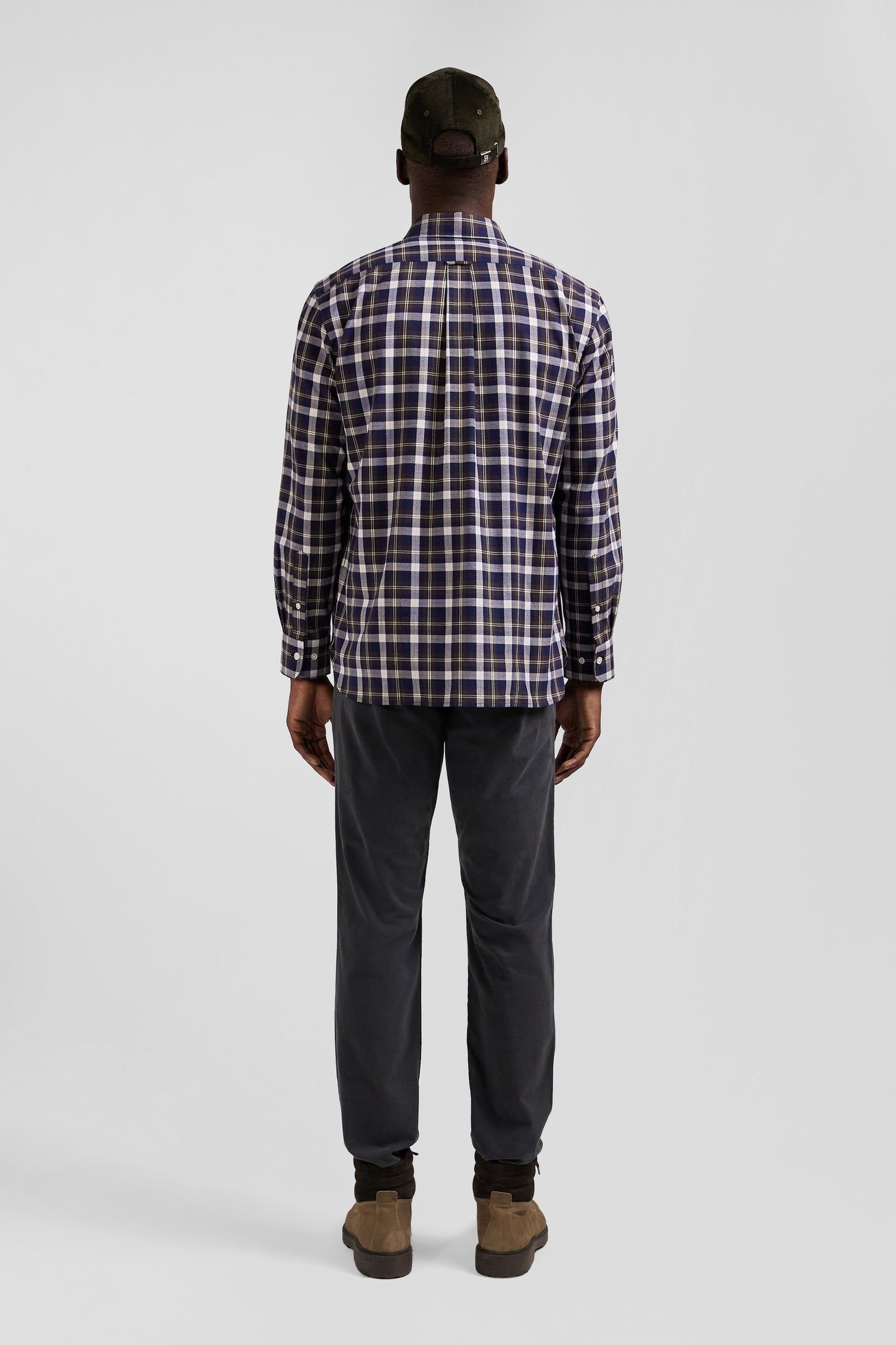 Regular brown checked cotton shirt