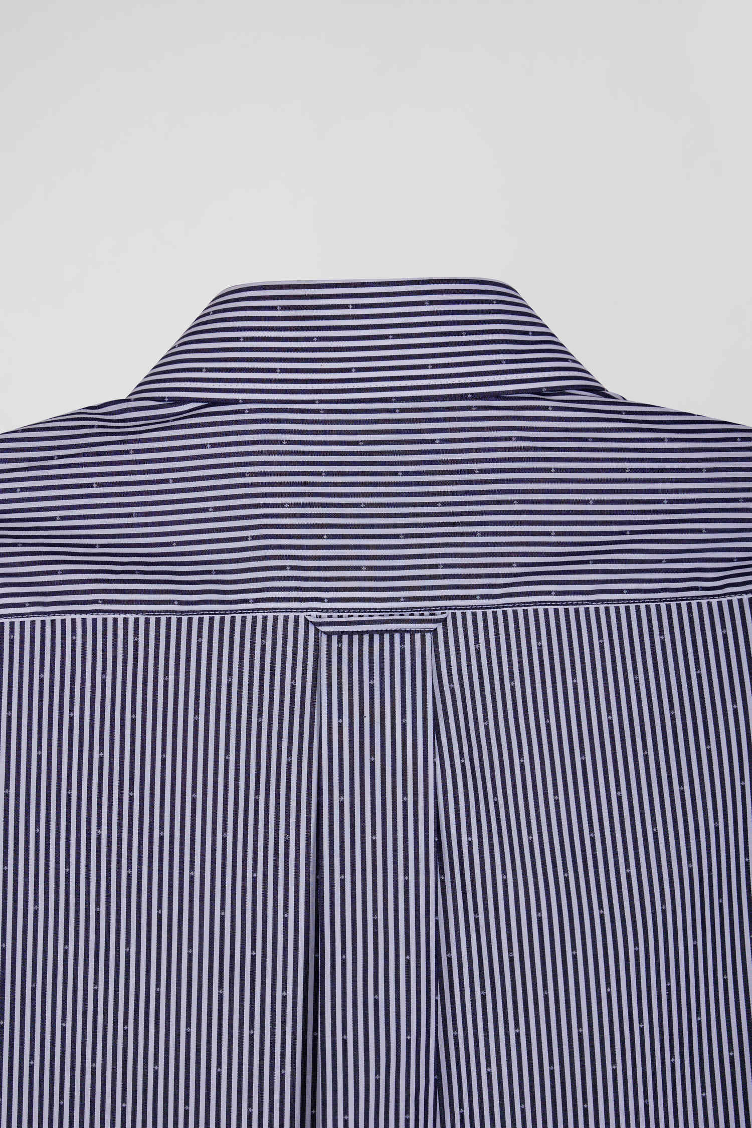 Chemise en coton jacquard raye bleu marine coupe Regular Eden Park