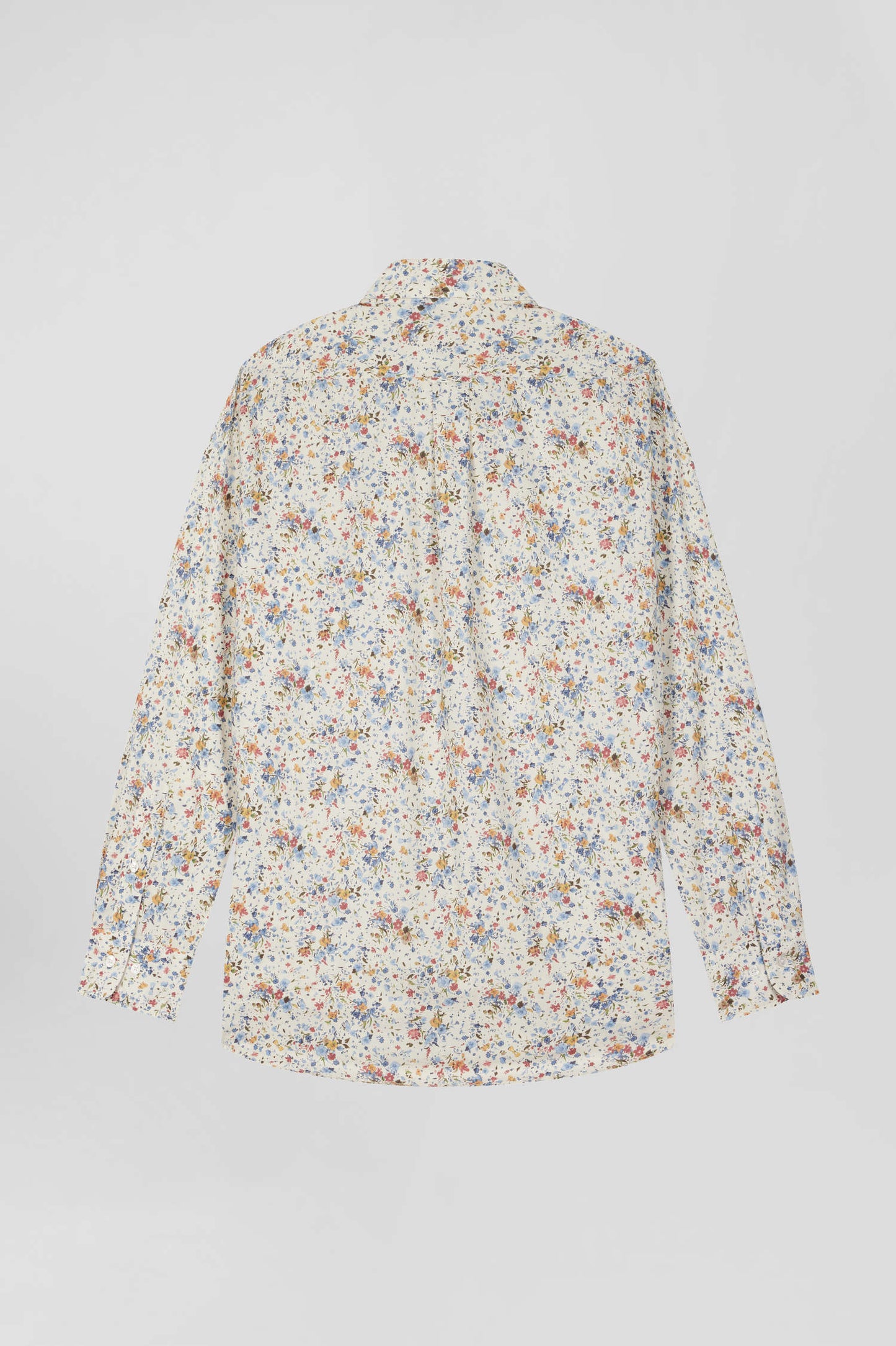 Cotton poplin shirt, floral print, regular fit