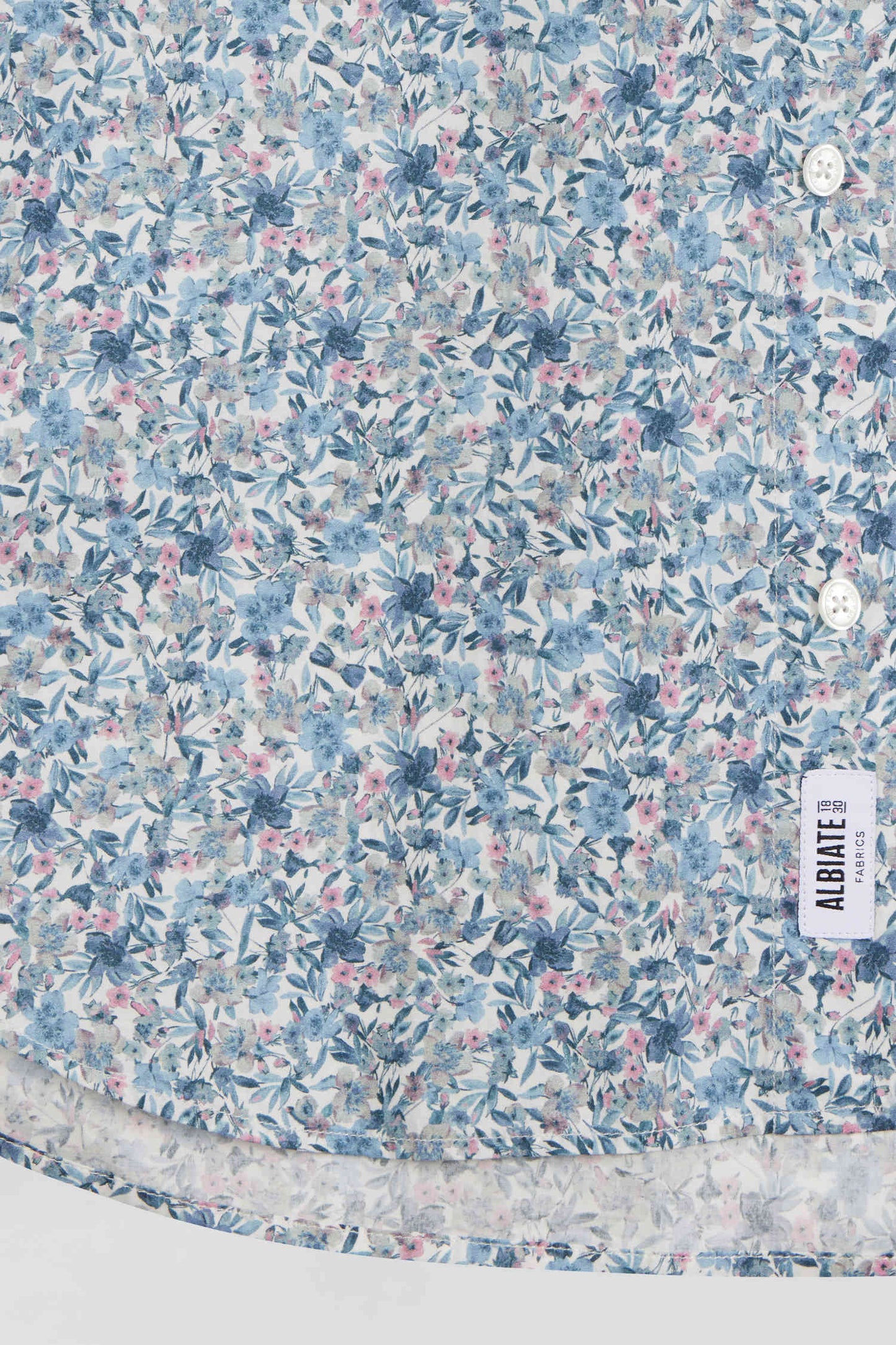 Light cotton poplin shirt with floral microprint Regular fit