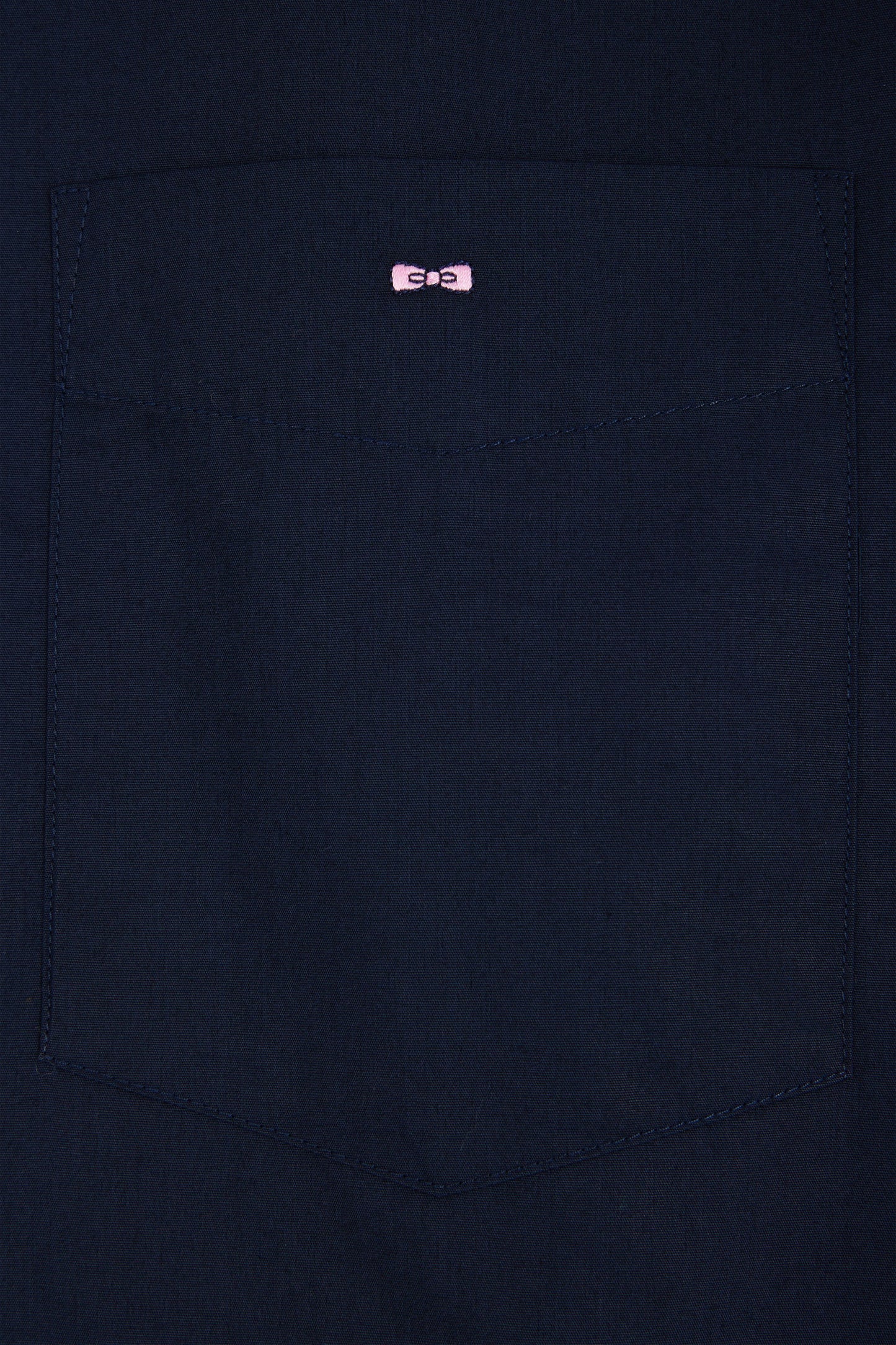 Regular plain navy blue cotton poplin shirt