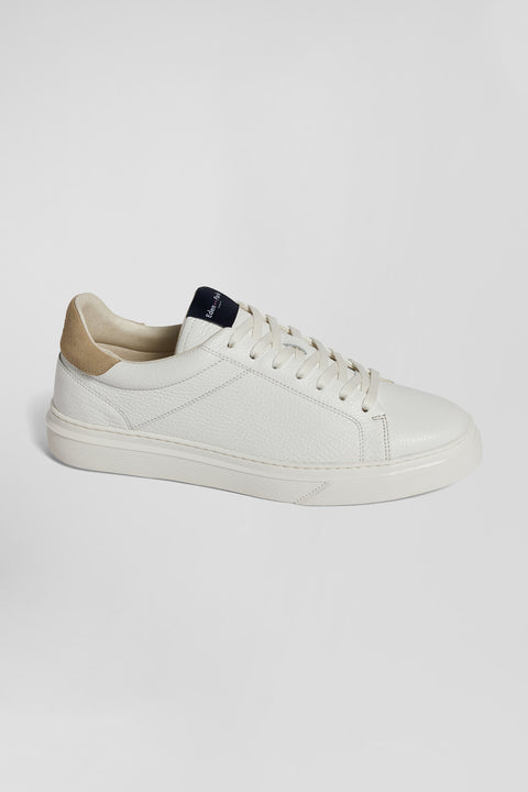 White low-top leather sneakers - Image 1