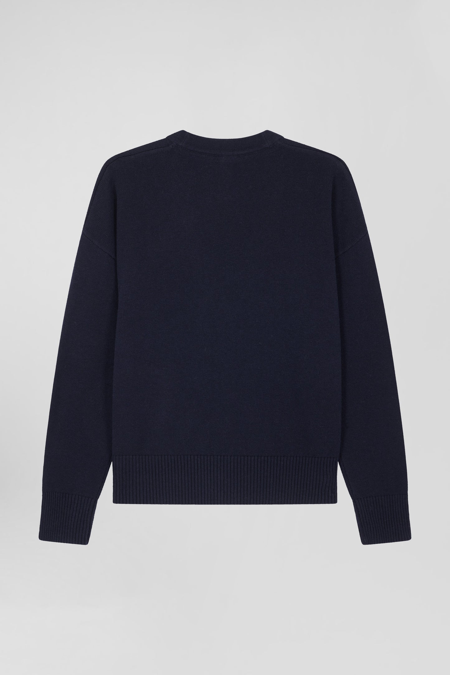 Relax navy blue blended wool and cotton cardigan