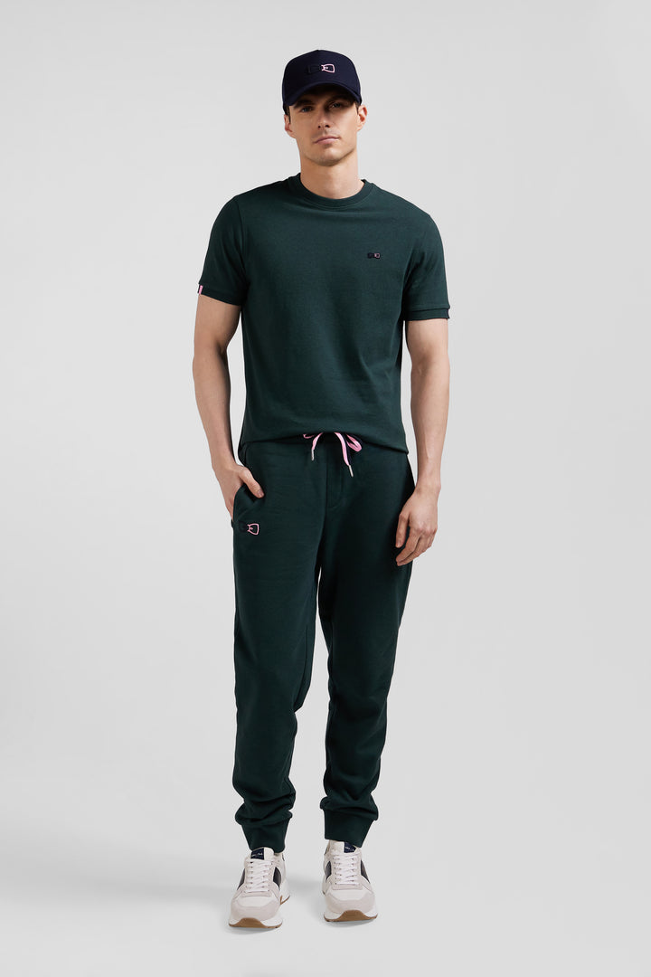 Pantalon jogging en molleton coton gratté vert coupe Regular