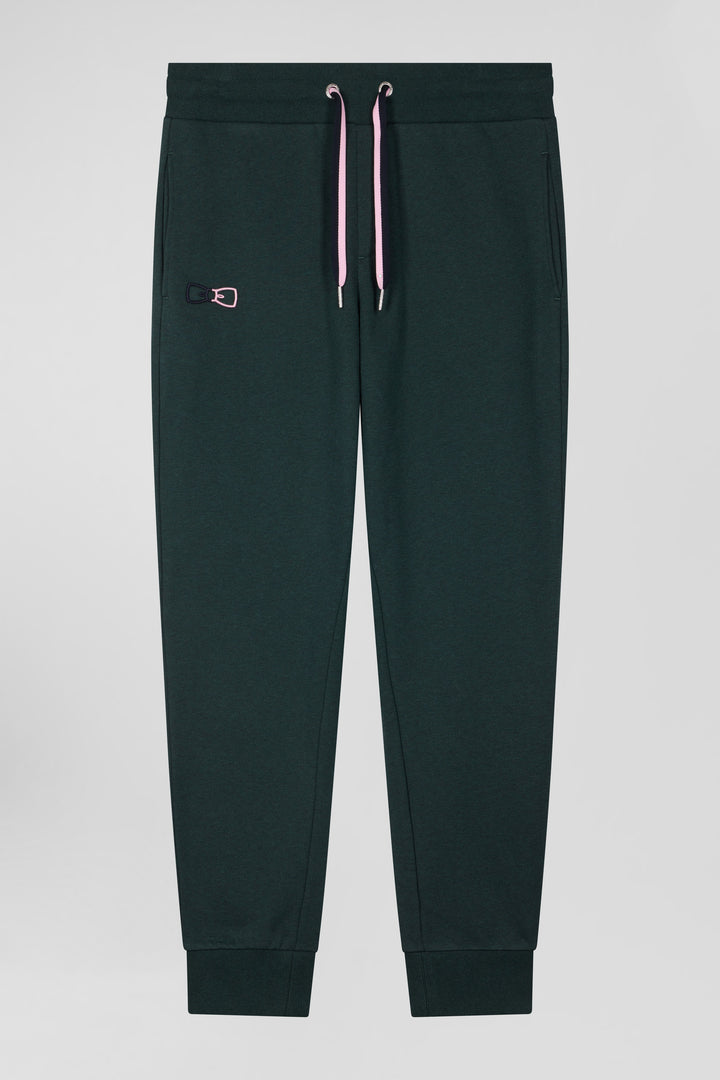 Pantalon jogging en molleton coton gratté vert coupe Regular