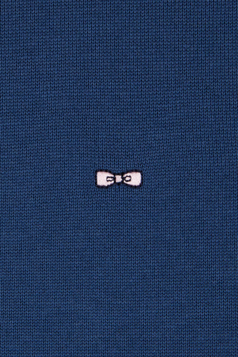 Regular dark blue cotton rugby shirt with contrasted collar - Image 3