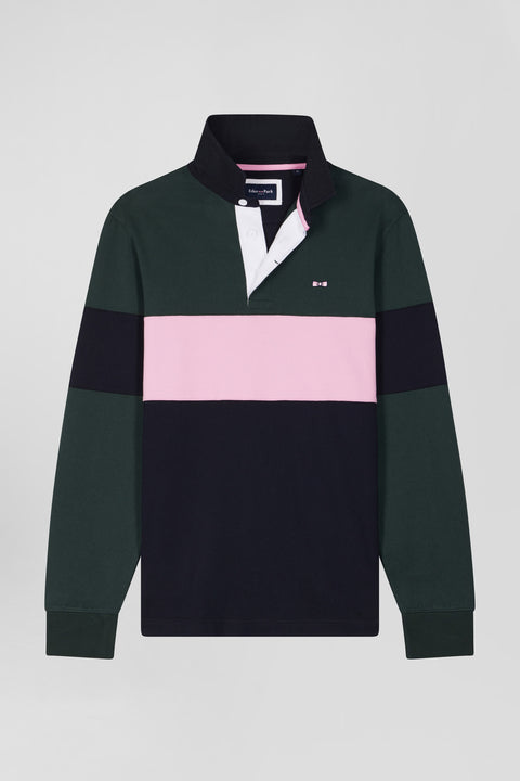 Regular camel long-sleeved Pima cotton rugby shirt - Image 2