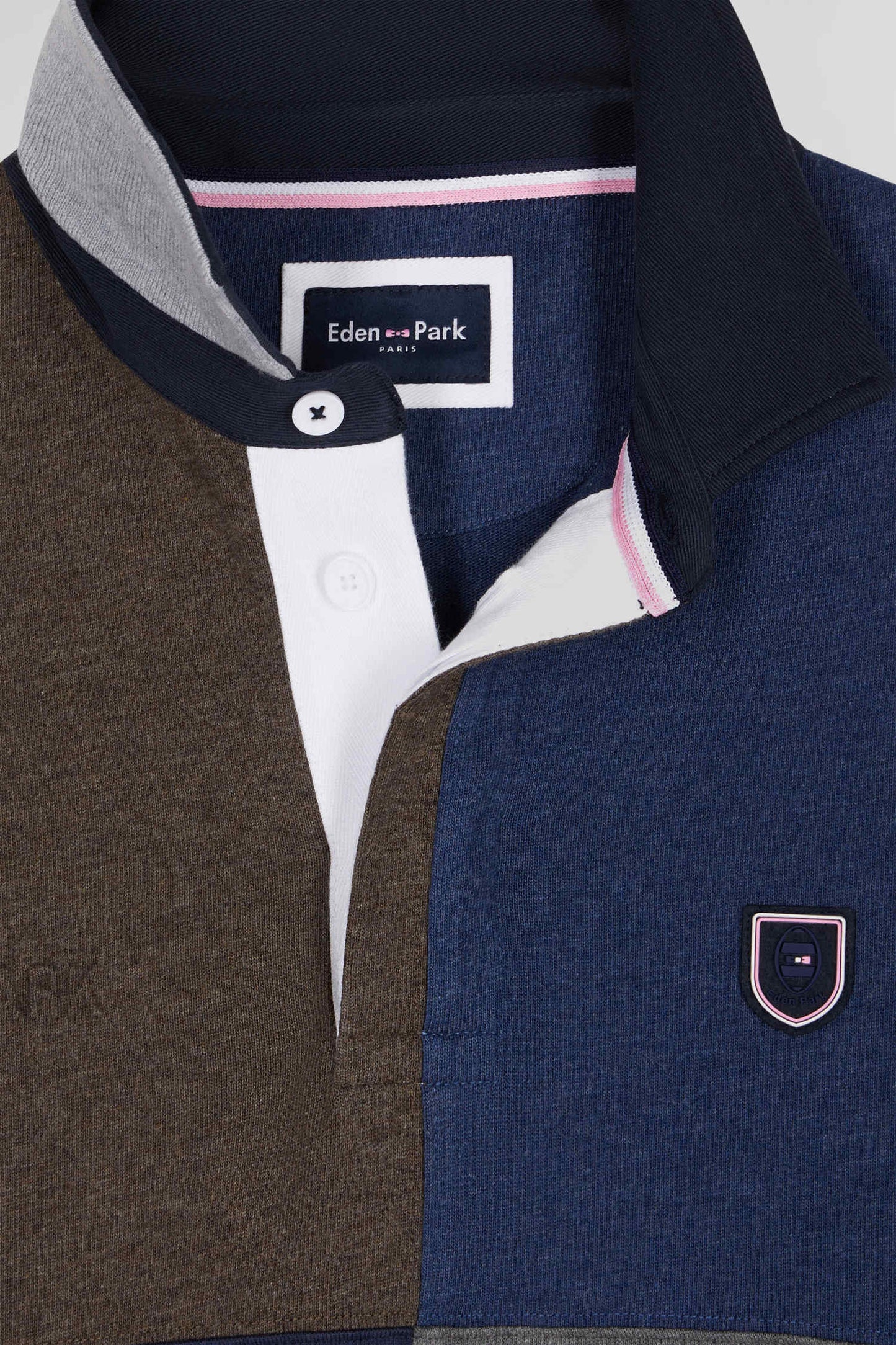 Navy blue cotton cut and sewn regular fit long-sleeved jersey