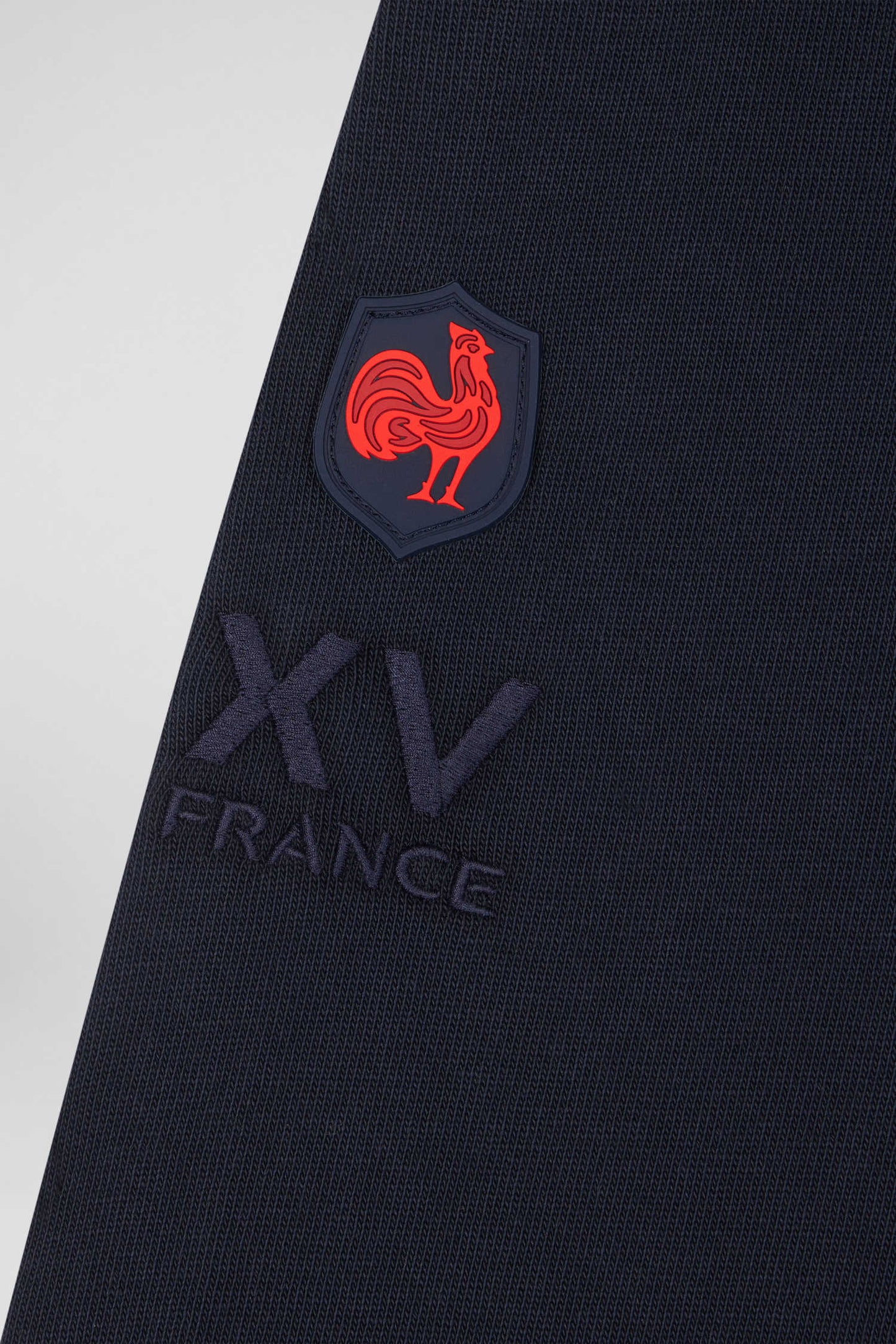 Regular grey long-sleeved cotton rugby shirt