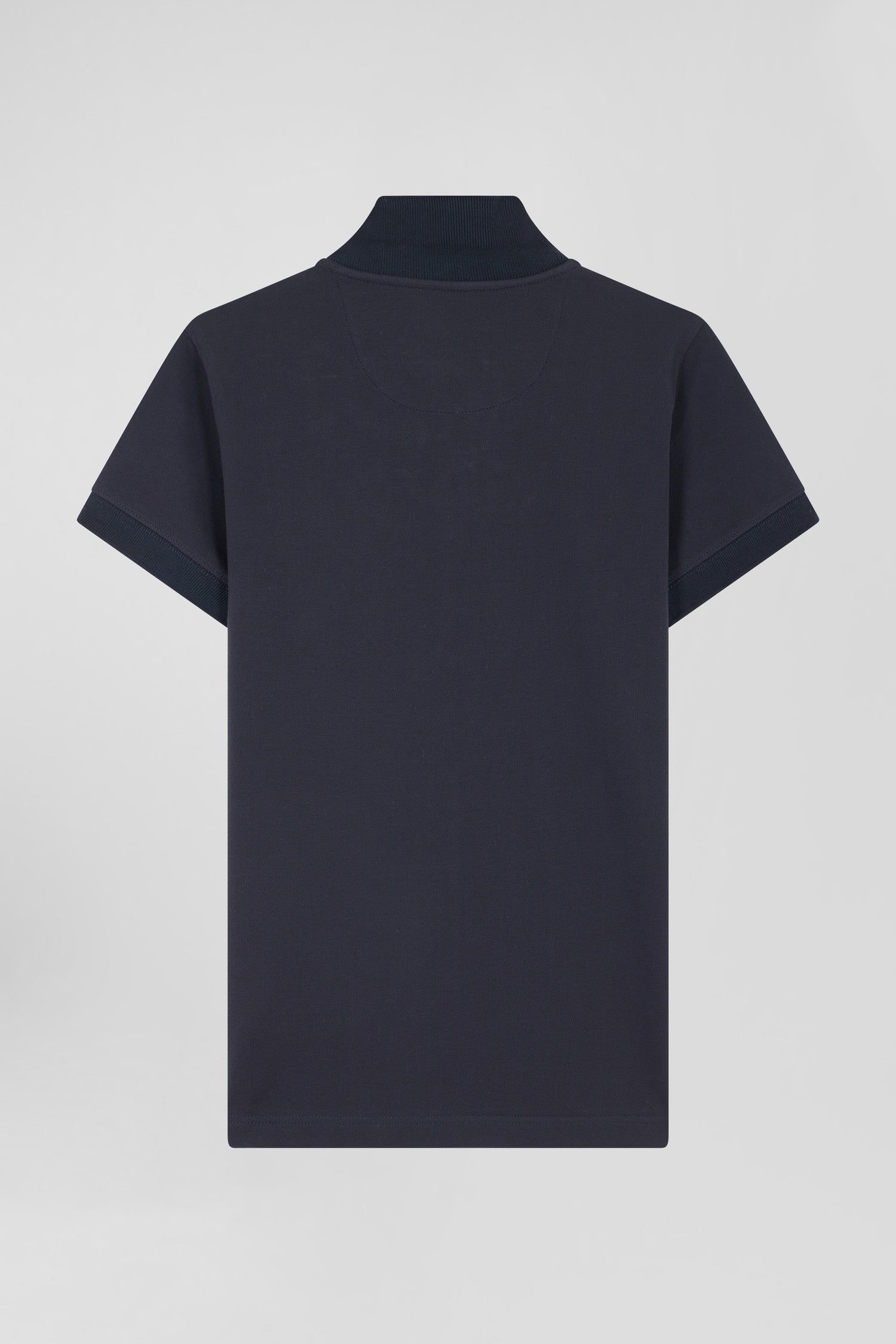 Polo manches courtes uni en coton stretch bleu marine coupe Slim Eden Park