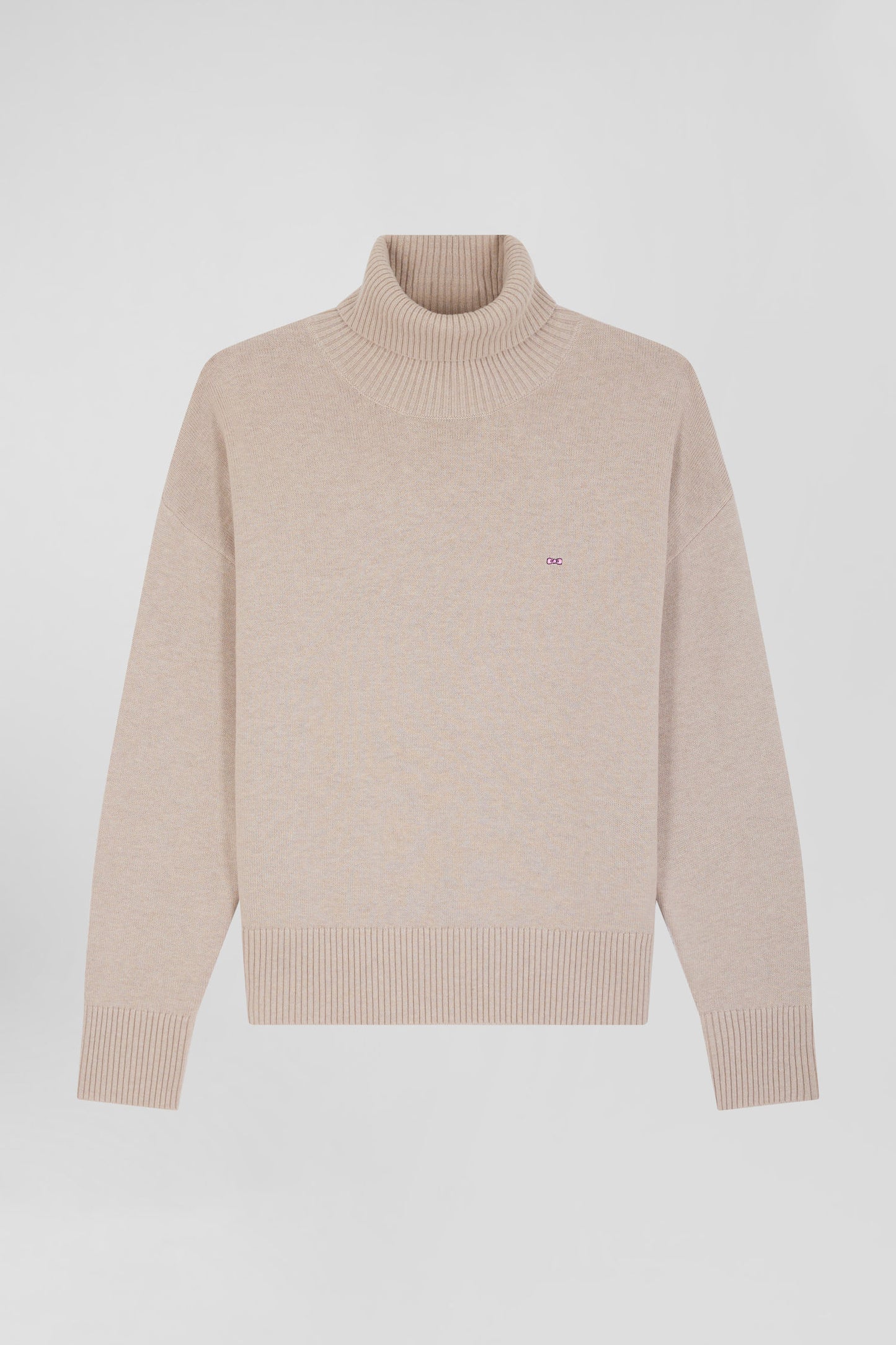 Pull col roule beige deals