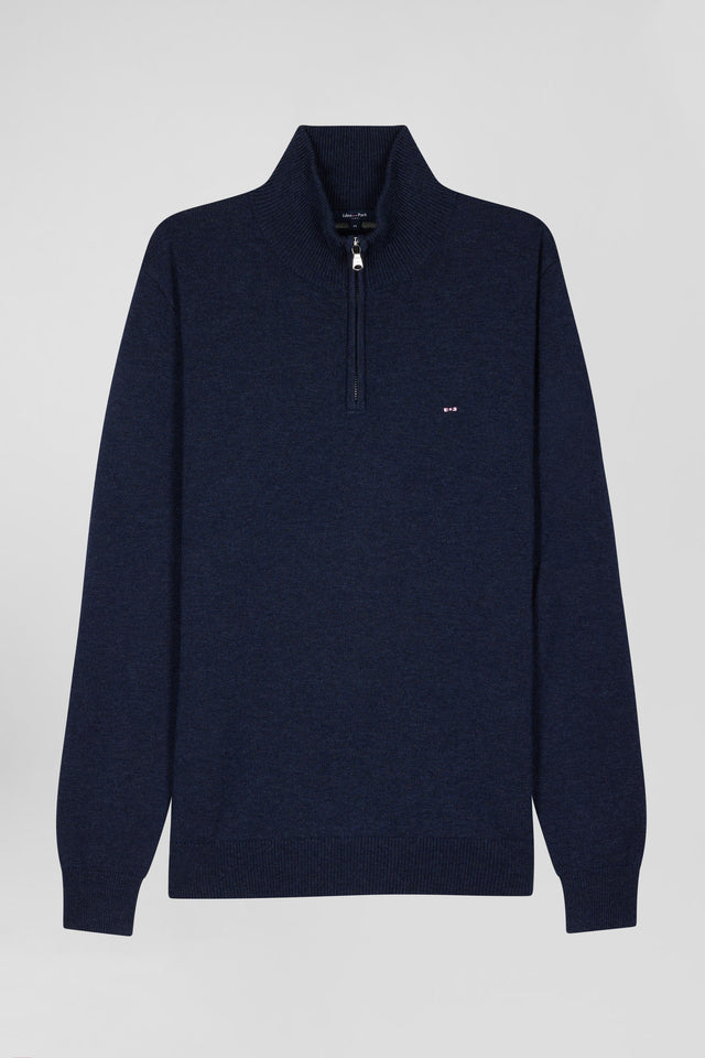 Pull à col zippé en coton Beige Eden park - Homme Pull à col zippé en coton Beige Eden park - Homme