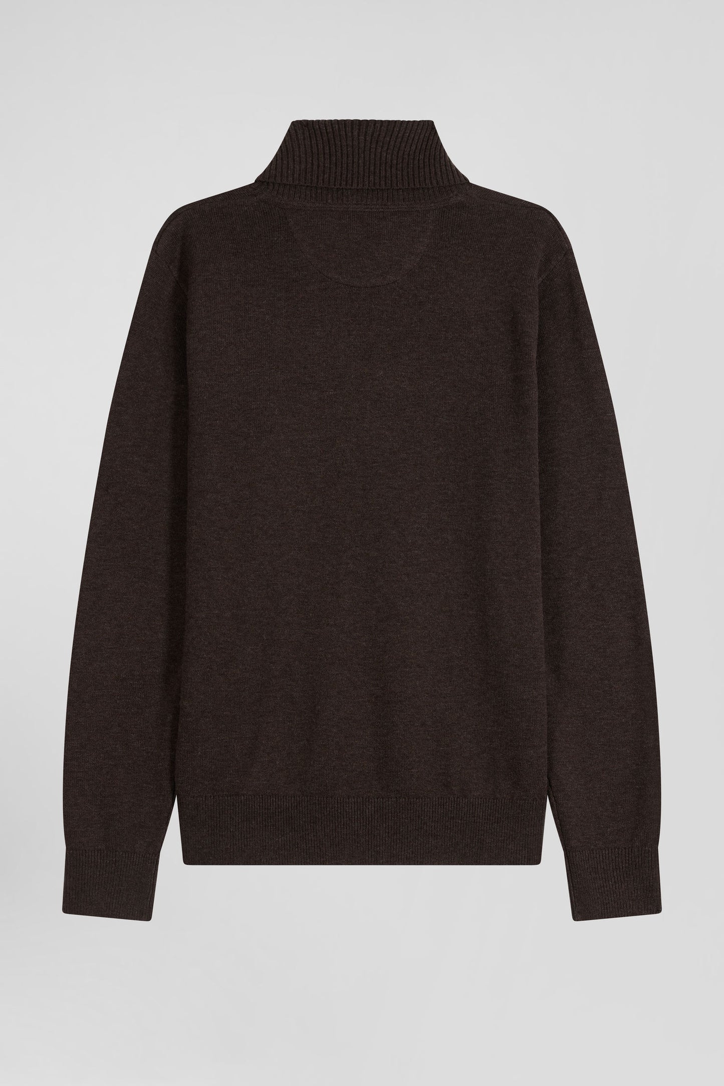Pull col roule en laine et coton marron coupe Regular Eden Park