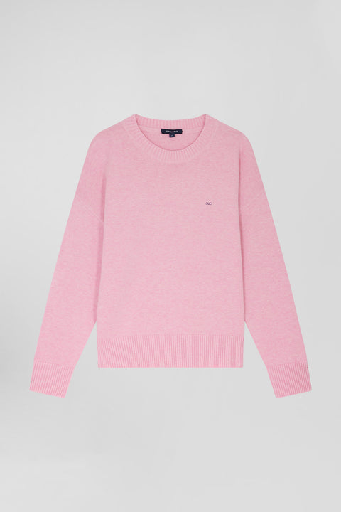 Relax pink wool and cotton crew neck jumper - Image 2