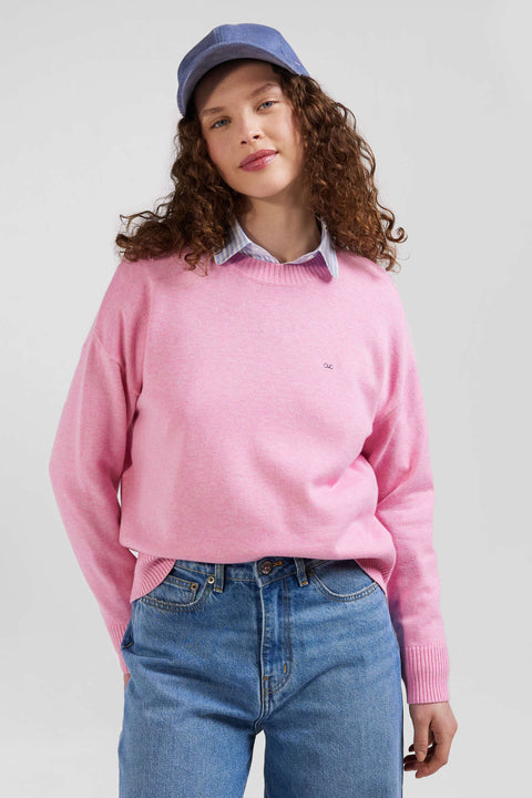 Relax pink wool and cotton crew neck jumper - Image 3