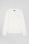 Sweatshirt en molleton coton uni écru coupe Regular