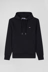 Sweatshirt à capuche en molleton coton noir coupe Regular