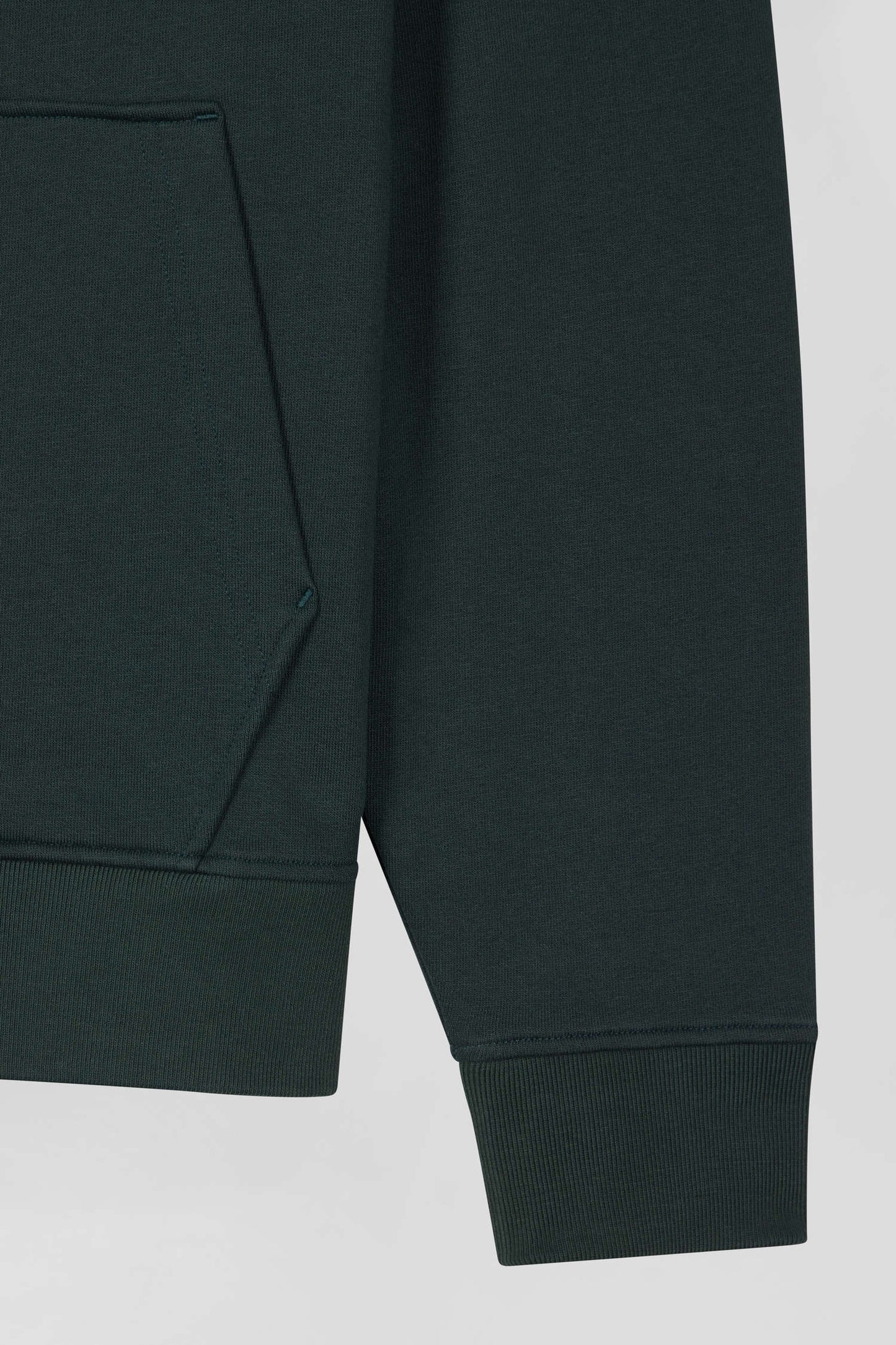 Relaxed green cotton blend sweatshirt with checked patchwork and rugby shirt collar