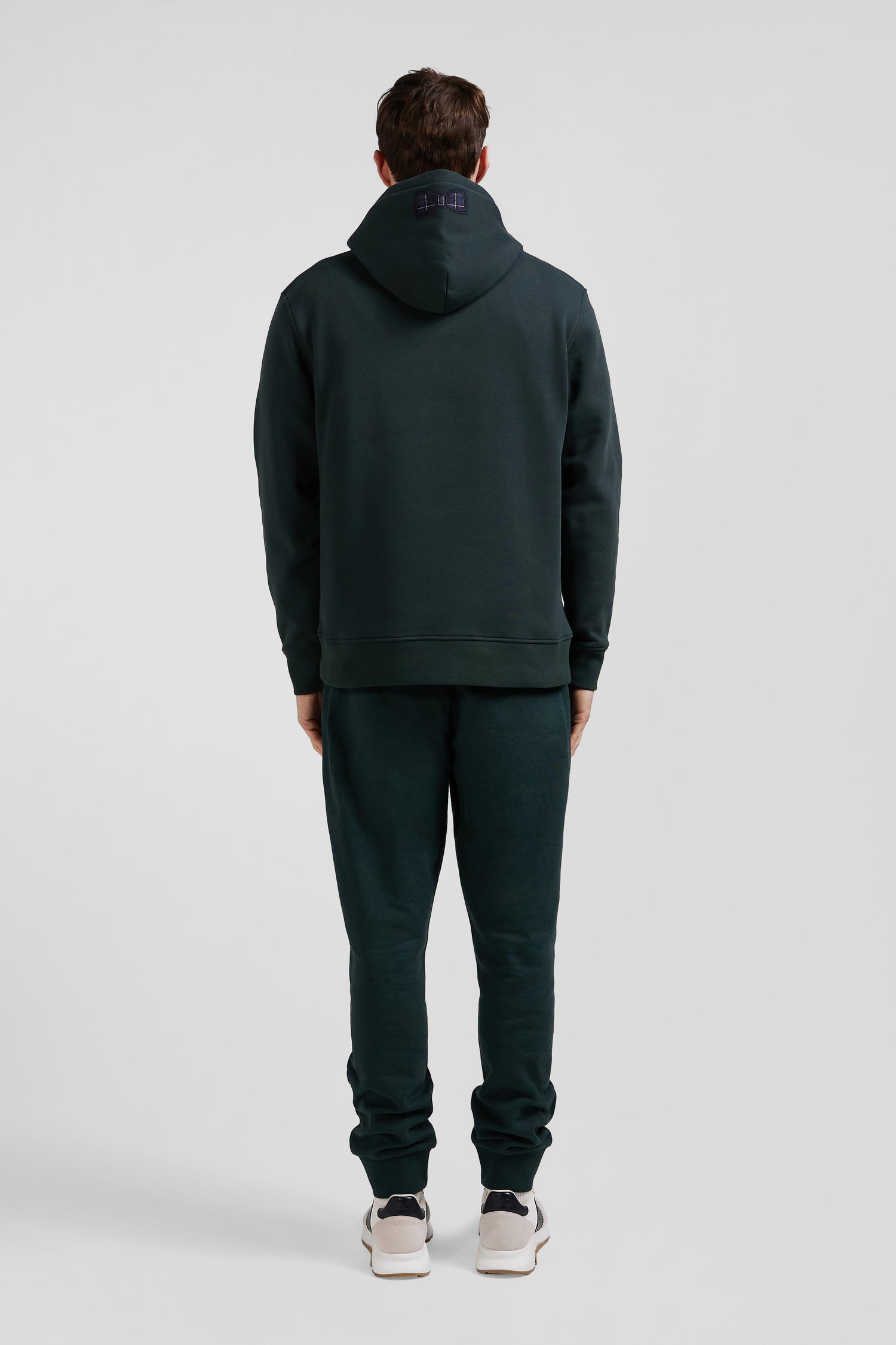 Sweatshirt a capuche en coton melange vert coupe Relaxed Eden Park