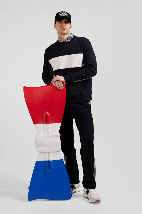 Sweatshirt col rond en coton noir coupe Relaxed - Image 3