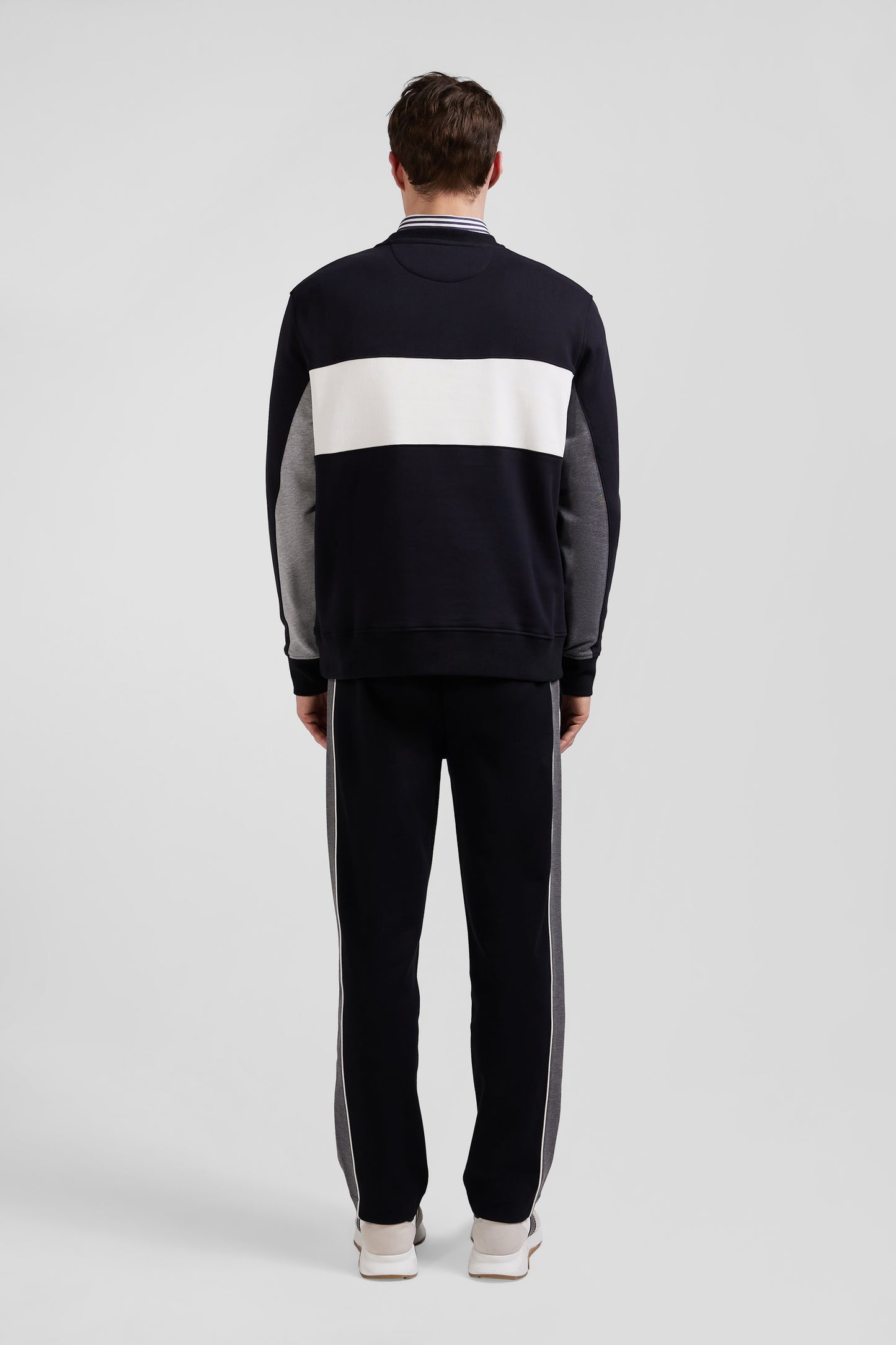 Sweatshirt col rond en coton noir coupe Relaxed