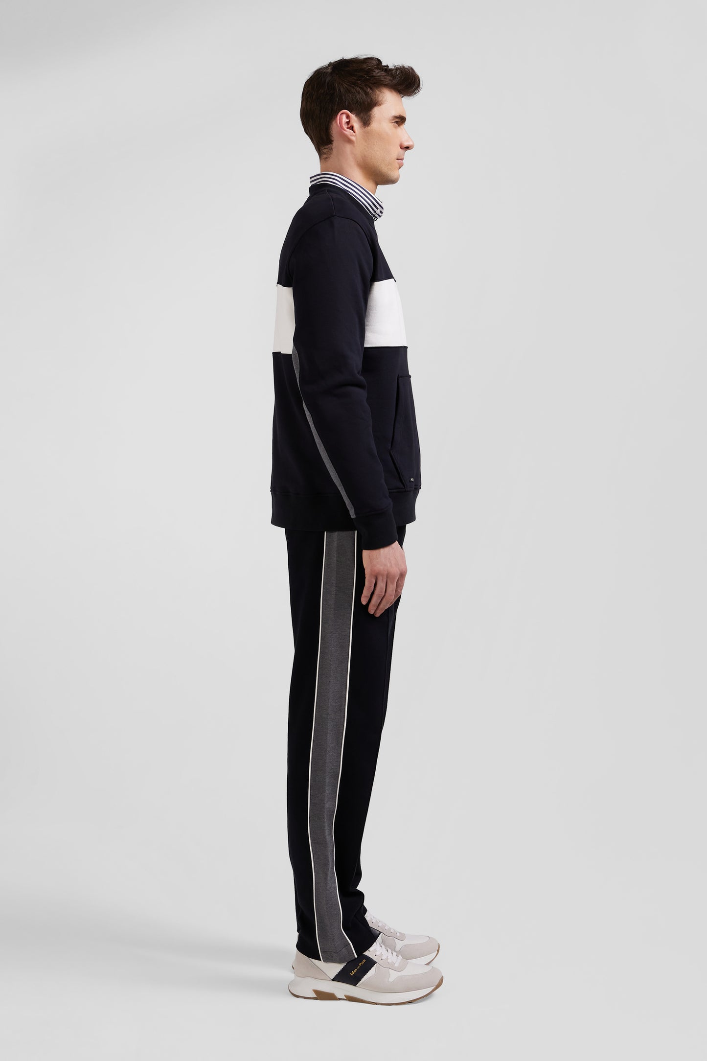 Sweatshirt col rond en coton noir coupe Relaxed
