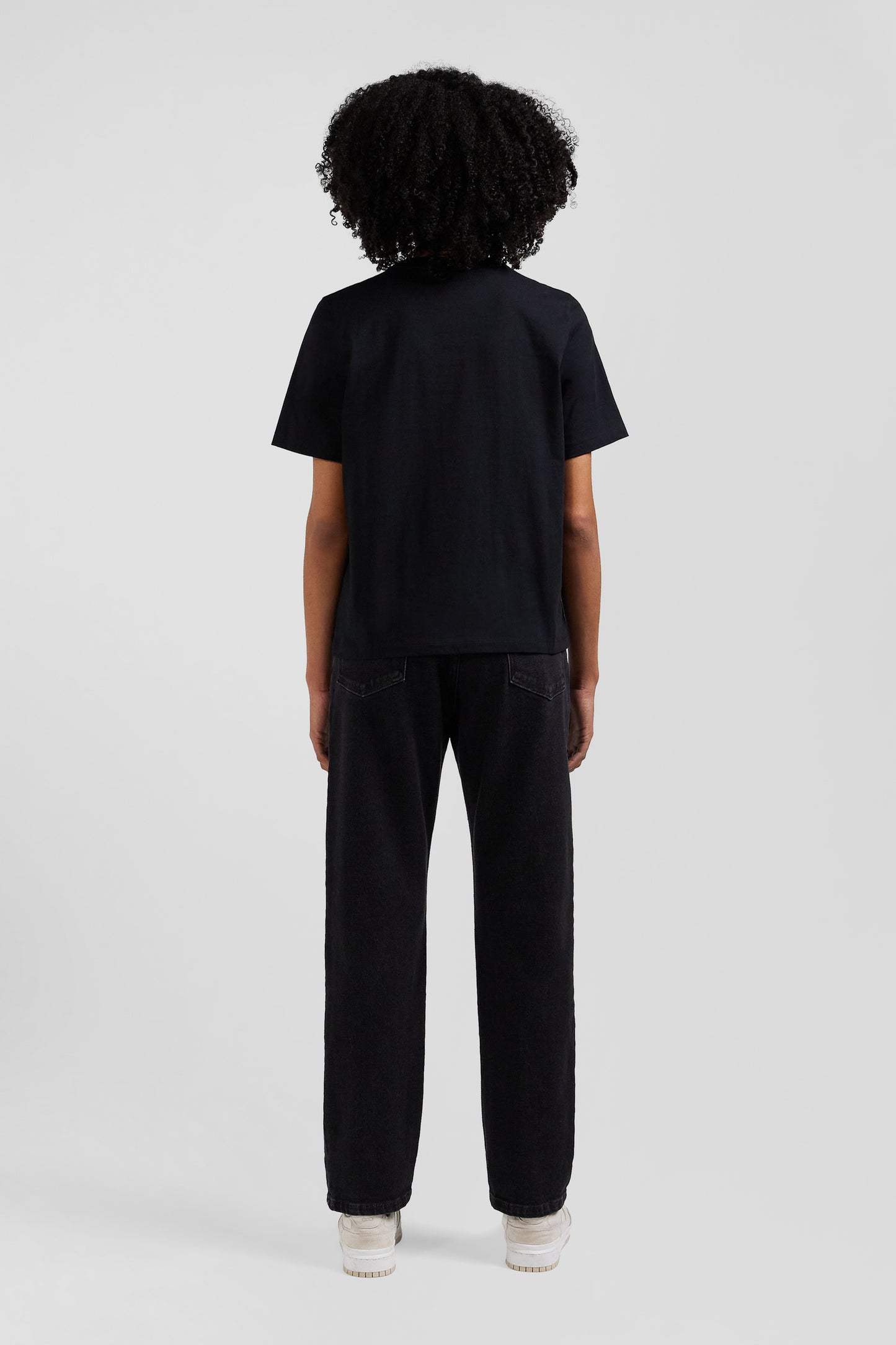 T-shirt manches courtes en coton noir coupe Modern